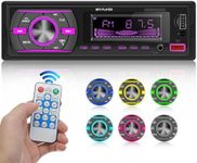 Single Din MP3 Car Stereos Receiver Bluetooth Hands-Free, 1 Din Car Radio Bluetooth Player, FM Audio Receiver, 2 USB Ports (No CD Player)