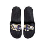 NFL Baltimore Ravens Mens Cropped Big Logo Shower Sport Flip Flops Sandals SlidesCropped Big Logo Shower Sport Flip Flops Sandals Slides, Big Logo, XL - 13/14