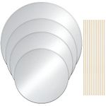 4 Pieces Round Cake Boards Cake Circle Base Boards 6 Inches, 8 Inches, 10 Inches, 12 Inches Cake Support Boards 12 Pieces Wooden Cake Dowels Cake Dowel Rods for Wedding Birthday Party (Silver)