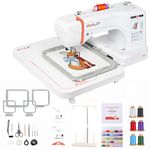 POOLIN EOC06 Embroidery Machine with 4 Hoops,Large 7x11in Embroidery area,7-Inch Touchscreen,Computerised Monogram & Lettering Machine for Clothes,T-shirts,Gifts,Home Use – Beginner Friendly
