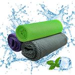 Jsdoin 3PC Cooling Towels, 40" x 12" Ice Towel, Cool Cold for Neck, Quick Dry Instant Relief, Microfiber Yoga, Golf, Gym, Workout & More Activities