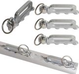 Poromotor L Track Quadruple Stud Tie Down Fitting, High Load Capacity L Track Tie Down Fitting for Truck Bed Tie Down System Trailer Cargo Control (4 Pack)