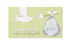 Wilton 1004-1564 Baby Reveal Stork Scratch Off Boy for Wedding Invitation, 10 Count