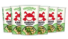 Kabuto Vegetable Laksa Noodles 6 x 65g | Premium Instant Noodles | Authentic Laksa Noodle Pot | Quick & Easy Ready Meal | Gourmet Asian Food | B-Corp Certified