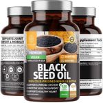 N1N Premium Black Seed Oil [Max Strength, 1000 mg] 100% Cold-Pressed Nigella Sativa to Support Digestion, Immune System and Joint Comfort and Mobility, 120 Capsules