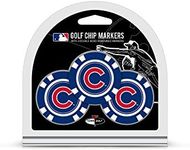 Team Golf MLB Chicago Cubs 3 Pack Golf Chip Ball Markers, Poker Chip Size with Pop Out Smaller Double-Sided Enamel Markers