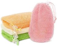 4 Pack Soap Savers for Bar Soap with Drawstring Closure, Mesh Pouch for Exfoliating (4 Colors, 3.5 x 6 in)