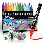 ABEIER Acrylic Paint Pens,Acrylic Paint Markers Set for Rock Painting, Stone, Ceramic, Glass, Wood, Fabric, Canvas,24 Color 3mm Water-Based Acrylic Pens, DIY Craft Supplies