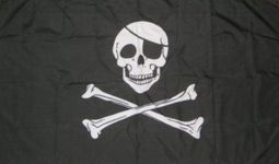 1000 Flags Pirate Skull and Crossbone Sleeved Boat and Tree House Flag 45cm x 30cm