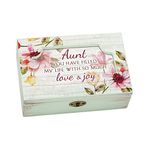 Aunt Life with Love Joy Floral Decoupage Petite Music Box Plays You Light Up My Life