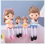 SATYAM KRAFT 4 pcs Hanging Legs Showpiece Cute Boy and Girl,Toy Cute Couple Statue figurines Decorative forDiwali,Deepwali,Home Decor,Living Room,Table Decoration,Newyear,Gift for Girlfriend,Boyfriend