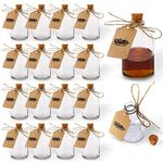 Smiths Mason Jars 16-Pack Mini Glass Bottles - 50ml, 7.5cm x 4cm with cork for Spell Jars - Great for Food Storage, Giveaways, DIY Projects, Wedding Favour Gift, Culture Storage and More