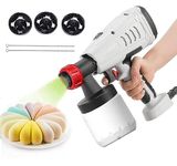 700ml Chocolate Spray Gun, 500W Electric Cake Decorating Kit with 3 Shapes Adjustable Airbrush for Cake Dessert Decoration, Portable Baking Sprayer, Handled Air Spray Sandblasting for Baking