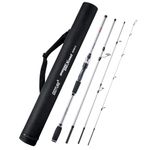 Matymats 4 Piece Spinning Fishing Rod, Ultralight Sea Fishing Poles, Travel Fishing Rod Saltwater Freshwater 8ft-Medium Heavy - Medium Fast -4pcs-Silver Carbon Fiber Spinning Rod