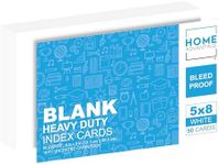 Home Advantage 5x8 Blank Index Cards - Our 50 Pack of Plain Index Cards Use Heavy Duty Cardstock to Make Them Bleed Proof - These Big Flash Cards Make Perfect Blank Note Cards & Blank Flashcards