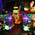 BLOOMWIN Halloween Inflatable Archway 10ft - Arch Inflatable Witch Halloween Decorations Outdoor - Halloween Blow up Yard Decorations Witch with LED Lights