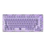 MonsGeek 75% Wireless Mechanical Keyboard ICE 75 Purple, Fully Transparent 82-Key Hot-swappable RGB Backlit Clear Gaming Keyboard with Gasket/Top Dual Mount for Mac/Win