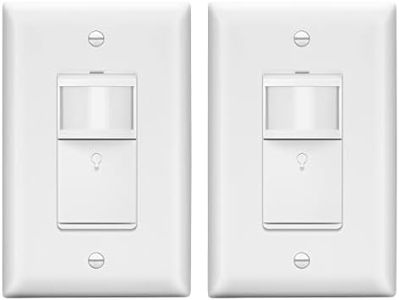LIDER Motion Sensor Switch, PIR Sensor Switch, Occupancy/Vacancy, 2-Pack