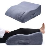 8" Leg Pillow, Leg Elevating Pillow for Sleeping, Swelling, Pain Relief and Post-Surgery Recovery – Memory Foam Wedge Pillow for Legs, Knee, and Back – Leg Elevation Pillow for Legs Syndrome Relief