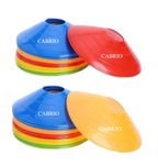 CABRIO Disc Plastic Space Marker Agility Soccer Cones for Training, Football, Kids, Sports, Field Cone Markers (Multicolor, 20 Cones Set) (20)