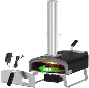 Q Pizza Wood Fire Pizza Oven with Rotatable Stone, Portable Wood/Charcoal Pizza Oven with Chimney and Door, Outdoor Pizza Stove for Backyard, Camping, Picnicking, RV, Tailgating, PS108