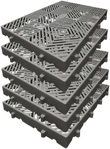 LXSEHN Plastic Pallet, 5pcs 23.6x15.7x2IN Grey Waterproof Storage Grid Pad, Lightweight Nestable Floor Pallets, HDPE Breathable Grids Article Racks for Garage Supermarket Basement