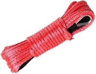 ANYPOWK Synthetic Winch Rope for ATV UTV - 1/4 Inch x 50 Feet 7700LBs (Red)