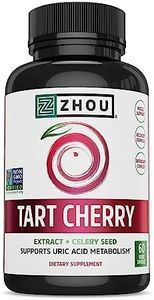 Tart Cherry Extract Capsules with Celery Seed - Advanced Uric Acid Cleanse for Joint Comfort, Healthy Sleep Cycles & Muscle Recovery - Potent Polyphenols Supplement - 60 Veggie Capsules