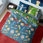 Rick and Morty Duvet Cover - Portals Pickle Rick Design - Official Reversible Bedding Set - Double Duvet Cover and Pillowcase Set