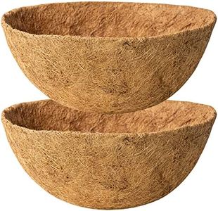 Karlliu 2 Pack 16 Inch Round Replacement Coco Liners for Hanging Basket Natural Coconut Fiber Liner for Flower Planter Coco Coir Pots for Outdoor Garden Plants