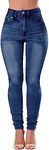 Women's High Waisted Jeans for Women Distressed Stretch Jeans for Women Ripped Butt Lift Jeans Denim Pants Blue, Size 8