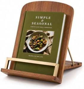 Modern Cookbook Stand for Kitchen Counter, Wooden Recipe Book Holder