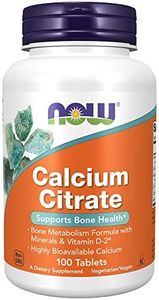 NOW Calcium Citrate, 100 Tablets (Pack of 3)