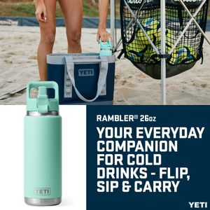 YETI Rambler 26 oz Straw Bottle – Stainless Steel, Seafoam, Leakproof