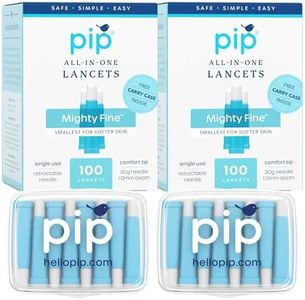 Pip Lancets for Diabetes Testing - All-in-One 30Gx1.0mm Ultra-Thin Safety Lancets Pressure Activated | Single-Use Sterile Diabetic Needles for Blood Sugar Monitors | 200 Count Value Pack
