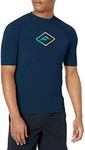 Kanu Surf Men's Paradise UPF 50+ Short Sleeve Sun Protective Rashguard Swim Shirt, Paraiso Navy, Large