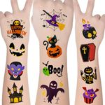 180 PCS Halloween Temporary Tattoos, 60 Patterns Waterproof Pumpkin Tattoos Halloween Party Supplies Halloween Goodie Bag Stuffers Tattoo Stickers Decoration for Boys Girls