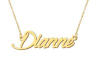 Dianne Pendant Name Necklace 18k Gold Plated Stainless Steel Script Nameplate Necklace Jewelry for Best Friends