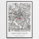 Our First Date Map Print - Valentine's Day Gift For Him or Her - Personalised & Unique