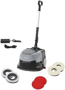 Battery Powered Walk Behind Mini Automatic Floor Scrubber Machine – Compact & Portable, 15” Cleaning Width, 90-Minute Runtime, 170 RPM – Ideal for Small Commercial Spaces, Offices, Retail & More