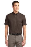 Port Authority® Short Sleeve Easy Care Shirt Coffee Bean/Light Stone XS