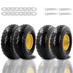 4 PCS Upgraded 10" Flat-Free Solid Tires Fit for Gorilla Cart Replacement…