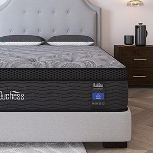 Duchess King Single Hybrid Mattress Gel Memory Foam and Pocket Springs for Pressure Point Relief, High Density Layer for Medium Firm Feel Experience Deluxe Sleep Comfort (Euro Top,34CM)