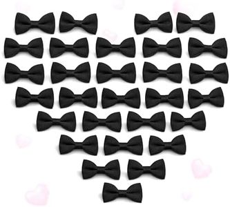 30Pcs Black Mini Bows for Crafts – Small Bows for Crafts & DIY Projects, Elegant Gift Wrapping & Party Preparations – Mini Bow Ties Set to Style Bottle Designs, Hair Accessories & Gift Embellishments