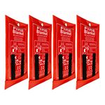 FLASLD Fire Blanket for Home and Kitchen, Fiberglass Fire Blankets Emergency for People, Flame Retardant Protection and Heat Insulation (3 ft x 3 ft - 4 Pack)