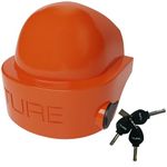 TURE Heavy Duty 2” Trailer Coupler Lock | Tamper Resistant | Hi-Visibility Orange Color (Fits 1-⅝ inch or 2 inch Ball Coupler Only)