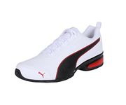 PUMA Unisex Leader VT SL Road Running Shoes, Puma White-Puma Black-Flame Scarlet, 9.5 UK