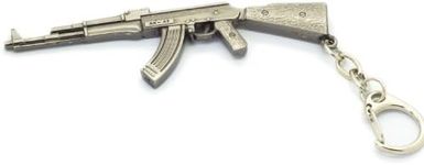 Fat-catz-copy-catz Grey AK47 Rifle Gun Metal Model Keyring Pendant 10cm