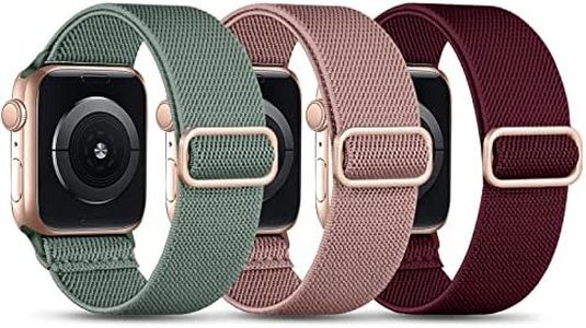 Witzon Stretchy Nylon Bands Compatible with Apple Watch Band 38mm 40mm 41mm 42mm for Women Men, Adjustable Breathable Elastic Sport Strap Solo Loop for iWatch Apple Watch SE Series 10 9 8 7 6 5 4 3 2