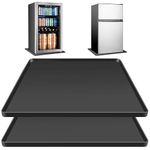 2 PCS Mini Fridge Silicone Mat with Raised Edges, 23.6''x23.6''x0.4'', Prevent Water Leakage, Moldy and Floor Damage from Washing Machines, Dryer, Mini Fridge, Wine Cabinet.